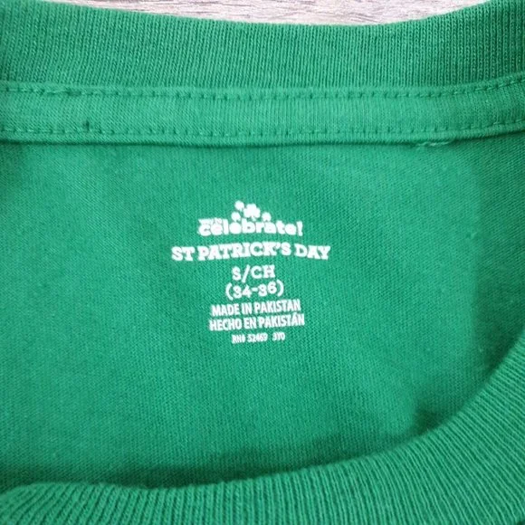 Celebrate St Patricks Mens Child 34/36 Short Sleeve TShirt Leprechaun Green Pub - Picture 4 of 7